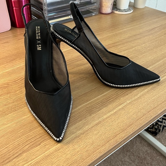 Steve Madden X Winnie Harlow Savlamar Mesh Rhinestone Stiletto Pumps - Picture 2 of 9